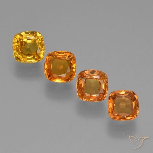 Medium Orange Saphir Edelstein - 0.5ct Kissenschliff (ID: 427188)
