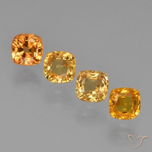 Bright Orange Sapphire Gem - 0.6ct Cushion-Cut (ID: 427189)