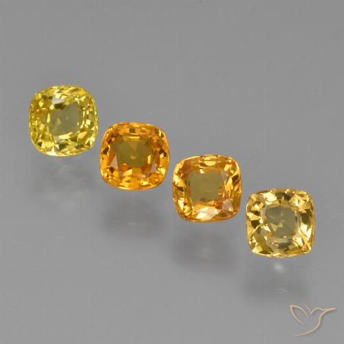 Orange-Gold Saphir Edelstein - 0.5ct Kissenschliff (ID: 427191)