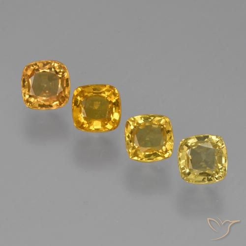 Medium Orange-Gold Сапфир Камень - 0.3ct Огранка Подушечка (ID: 427193)