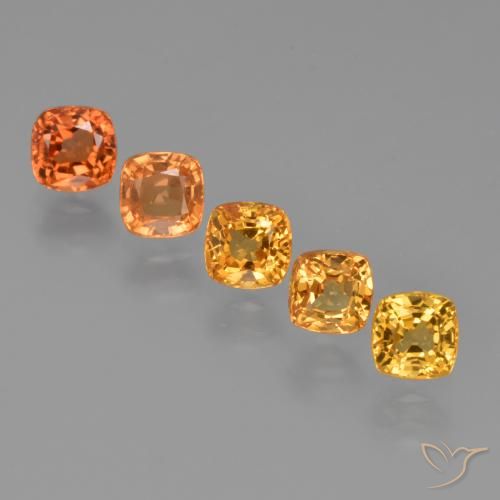 2.90 ctw Multicolor Sapphire Gemstones, Sapphire Gems in Cushion-Cut Shape for Sale.