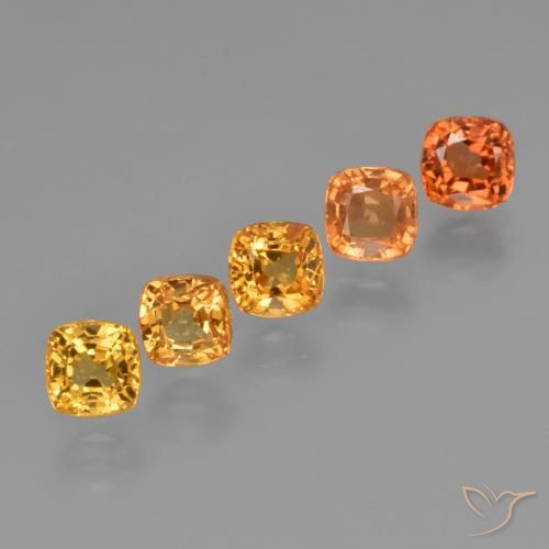 2.90 ctw Multicolor Sapphire Stones, Natural Sapphire in Cushion-Cut Shape for Sale