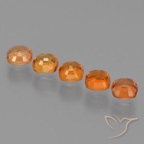Sapphire Gemstones in 4.2 x 4 mm Size for Sale, Sapphire Stones in Fire Orange Color