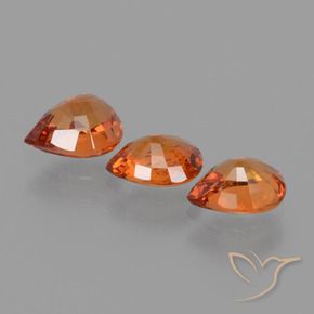 Sapphire Gemstones in 6.1 x 4.8 mm Size for Sale, Sapphire Stones in Reddish Orange Color