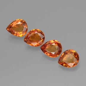 Красновато-оранжевый Сапфир Камень - 0.7ct Фасетная Груша (ID: 427359)