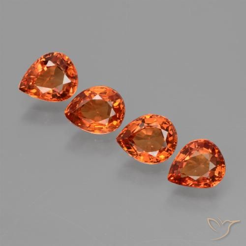 Naranja oscuro Zafiro Gema - 0.7ct Corte en forma de pera (ID: 427363)