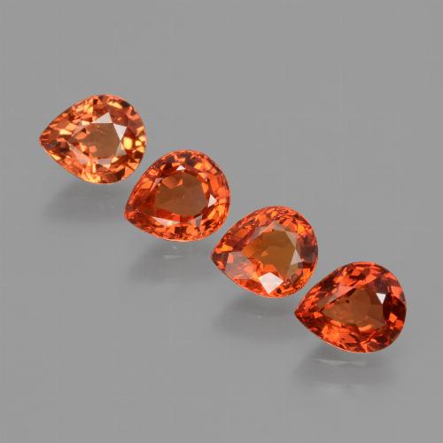 Warm Orange Sapphire Gem - 0.8ct Pear Facet (ID: 427366)