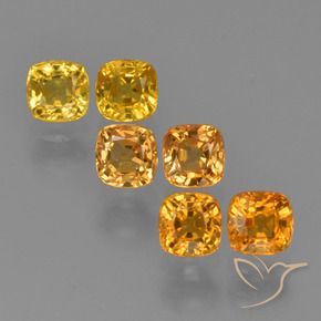 2.63 ctw Golden Sapphire Stones, Natural Sapphire in Cushion-Cut Shape for Sale