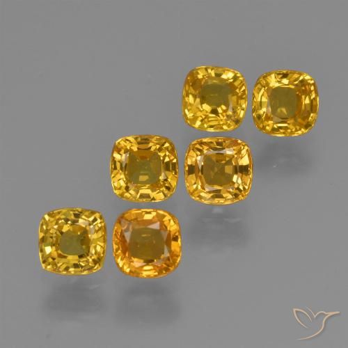 Dark Golden Saphir Edelstein - 0.5ct Kissenschliff (ID: 427563)