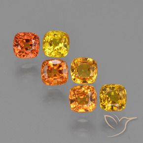 2.71 ctw Orange Sapphire Stones, Natural Sapphire in Cushion-Cut Shape for Sale