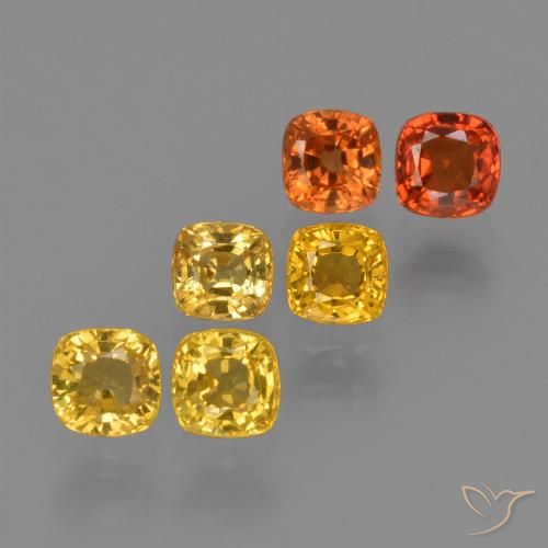 Ярко-оранжевый Сапфир Камень - 0.4ct Огранка Подушечка (ID: 427566)