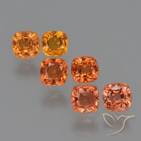 2.69 ctw Orange Sapphire Stones, Natural Sapphire in Cushion-Cut Shape for Sale