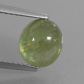 Желто-зеленый Сапфир Камень - 3.3ct Овал Кабошон (ID: 427863)