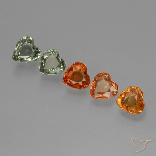 Multicolor Sapphire Gem - 0.4ct Heart Facet (ID: 428285)
