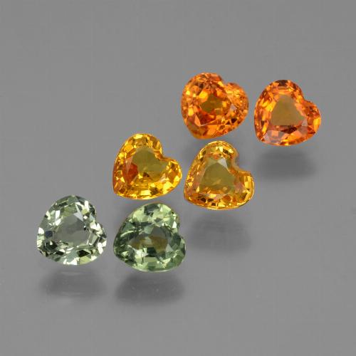 Mehrfarbig Saphir Edelstein - 0.4ct Herz facettiert (ID: 428290)