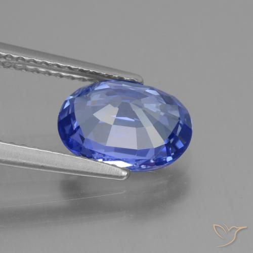 Sapphire Gemstone in 9.6 x 7.1 mm Size for Sale, Sapphire Stone in Deep Purple Blue Color