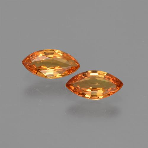 Medium Orange Sapphire Gem - 0.4ct Marquise Facet (ID: 429706)