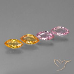 1.66 ctw Multicolor Sapphire Stones, Natural Sapphire in Marquise Facet Shape for Sale