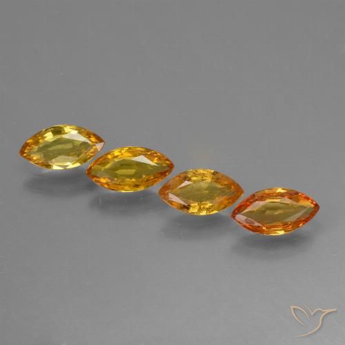 オレンジゴールド サファイア 宝石 - 0.5ct マーキーズファセット (ID: 429820)