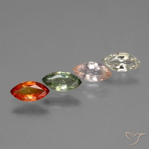 Mehrfarbig Saphir Edelstein - 0.4ct Marquiseschliff (ID: 429821)