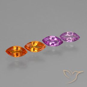 1.73 ctw Multicolor Sapphire Stones, Natural Sapphire in Marquise Facet Shape for Sale