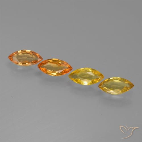 Deep Orange-Gold Сапфир Камень - 0.3ct Фасетная Маркиза (ID: 429858)