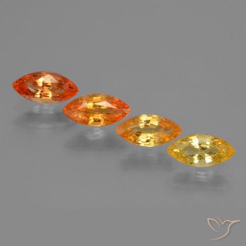 Bright Orange Sapphire Gem - 0.4ct Marquise Facet (ID: 429884)