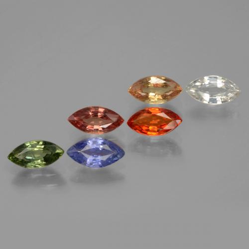 Multicolore Zaffiro Gem - 0.6ct Marquise sfaccettato (ID: 429885)