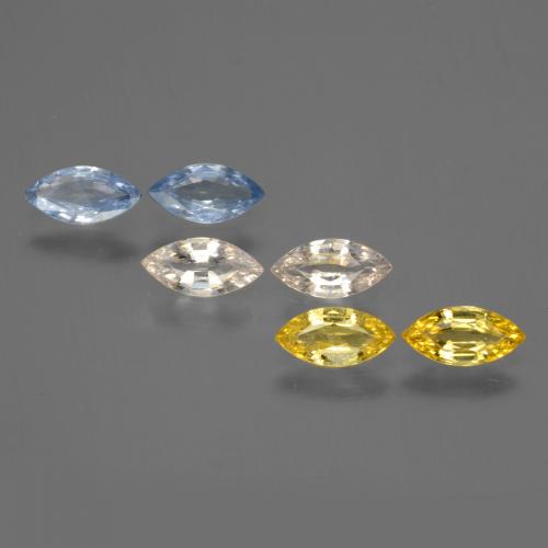 Multicolore Zaffiro Gem - 0.4ct Marquise sfaccettato (ID: 429893)