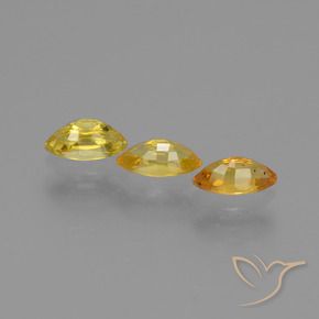 Sapphire Gemstones in 6.1 x 3.1 mm Size for Sale, Sapphire Stones in Bright Orange Color