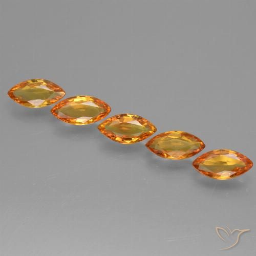 Naranja claro Zafiro Gema - 0.4ct Forma marquesa (ID: 429924)