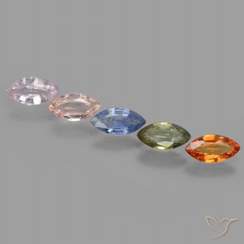 Multicolor Zafiro Gema - 0.5ct Forma marquesa (ID: 429926)
