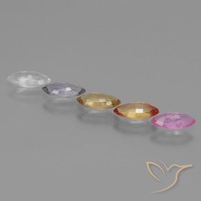 Sapphire Gemstones in 6.9 x 3.4 mm Size for Sale, Sapphire Stones in Multicolor Color
