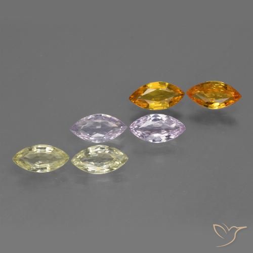 Mehrfarbig Saphir Edelstein - 0.4ct Marquiseschliff (ID: 429981)