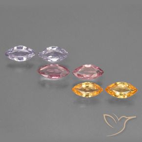 1.95 ctw Multicolor Sapphire Stones, Natural Sapphire in Marquise Facet Shape for Sale