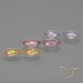 Sapphire Gemstones in 6.8 x 3.4 mm Size for Sale, Sapphire Stones in Multicolor Color