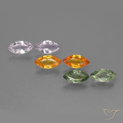 Multicolor Sapphire Gem - 0.4ct Marquise Facet (ID: 429984)