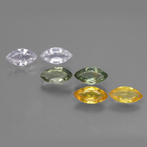 Многоцветный Сапфир Камень - 0.5ct Фасетная Маркиза (ID: 429986)
