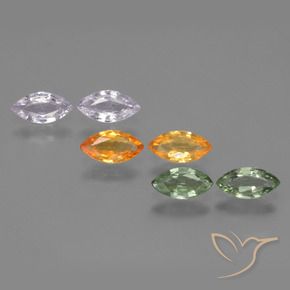 2.35 ctw Multicolor Sapphire Stones, Natural Sapphire in Marquise Facet Shape for Sale