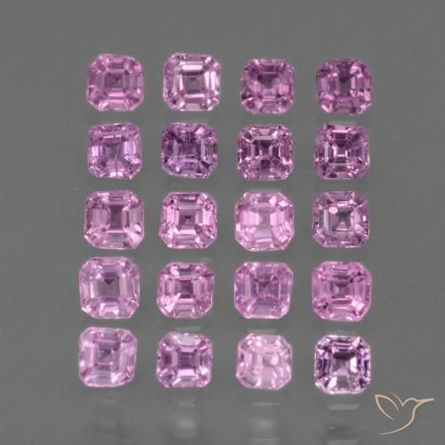 1.8 ct Loose Pink Sapphire, 2.4 x 2.4 mm Octagon Cut From Tanzania, Photo A