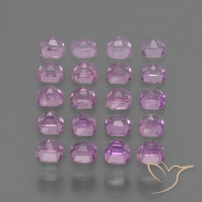 Sapphire Gemstones in 2.4 x 2.4 mm Size for Sale, Sapphire Stones in Light Royal Purple Pink Color