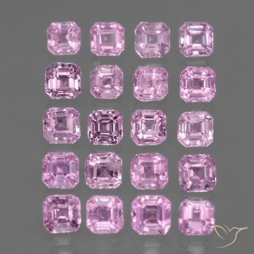 2.65 ctw Pink Sapphire Gemstones, Sapphire Gems in Octagon Facet Shape for Sale.