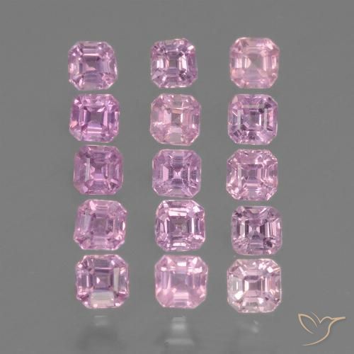1.74 ct Loose Pink Sapphire, 2.6 x 2.5 mm Octagon Cut From Tanzania, Photo A