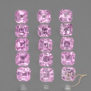 1.47 ctw Pink Sapphire Stones, Natural Sapphire in Octagon Facet Shape for Sale