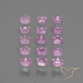 Sapphire Gemstones in 2.3 x 2.3 mm Size for Sale, Sapphire Stones in Light Pink Color