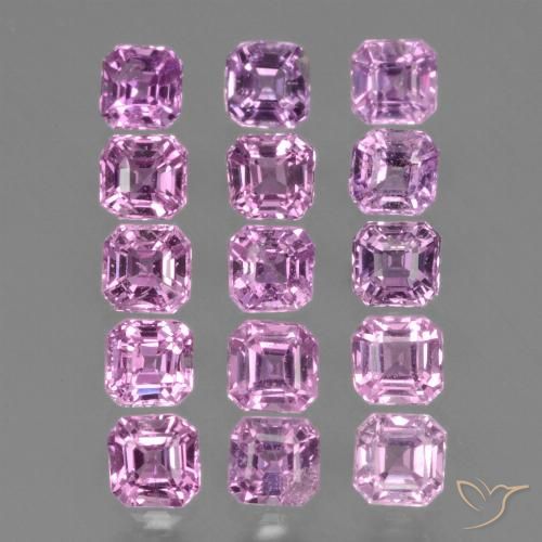 2.51 ctw Pink Sapphire Gemstones, Sapphire Gems in Octagon Facet Shape for Sale.