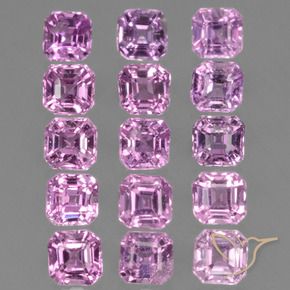 2.51 ctw Pink Sapphire Stones, Natural Sapphire in Octagon Facet Shape for Sale