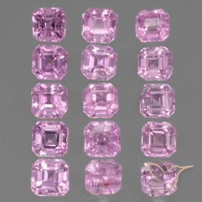 2.54 ctw Pink Sapphire Stones, Natural Sapphire in Octagon Facet Shape for Sale