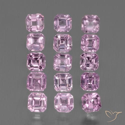 2.30 ctw Pink Sapphire Gemstones, Sapphire Gems in Octagon Facet Shape for Sale.