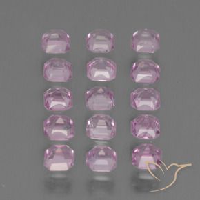 Sapphire Gemstones in 2.9 x 2.8 mm Size for Sale, Sapphire Stones in Very Light Royal Purple Pink Color